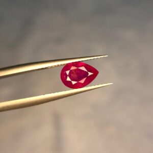 premium pear shaped faceted ruby – 1.5 carats | afghanistan origin.