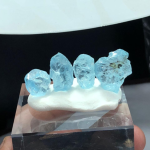 Natural Aquamarine Faceted Rough Parcel – 9.30 Grams Total | 4 Pieces