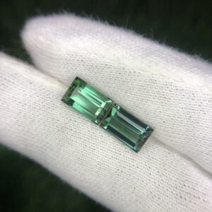 6.40 Carat Matched Pair Green Tourmaline Afghanistan Precision Faceted.