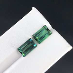 6.40 Carat Matched Pair Green Tourmaline Afghanistan Precision Faceted.