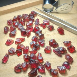 Faceted Rough Tanzanian Umbalite Garnet Parcel – 70.73 Grams