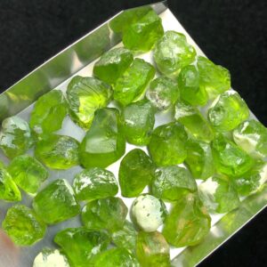 Investment-Grade Faceting Rough Peridot Parcel – 100 Grams